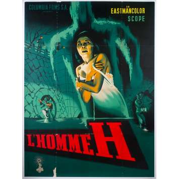 L'HOMME H Affiche de cinéma entoilée - 120x160 cm. - 1958 - Yumi Shirakawa, Ishiro Honda