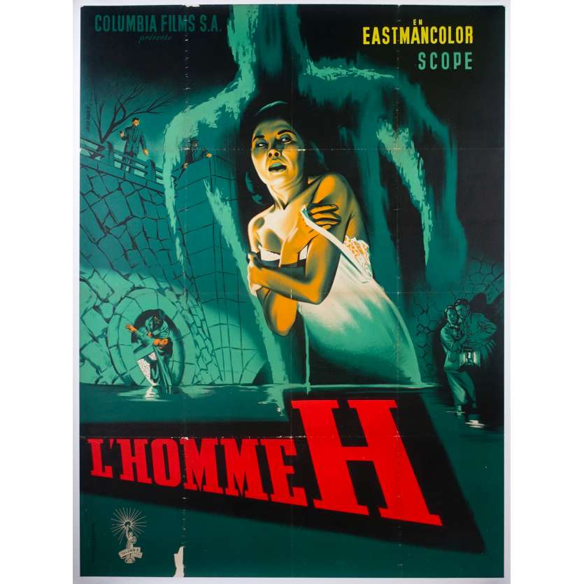 THE H-MAN Original Linen Movie Poster - 47x63 in. - 1958 - Ishiro Honda, Yumi Shirakawa