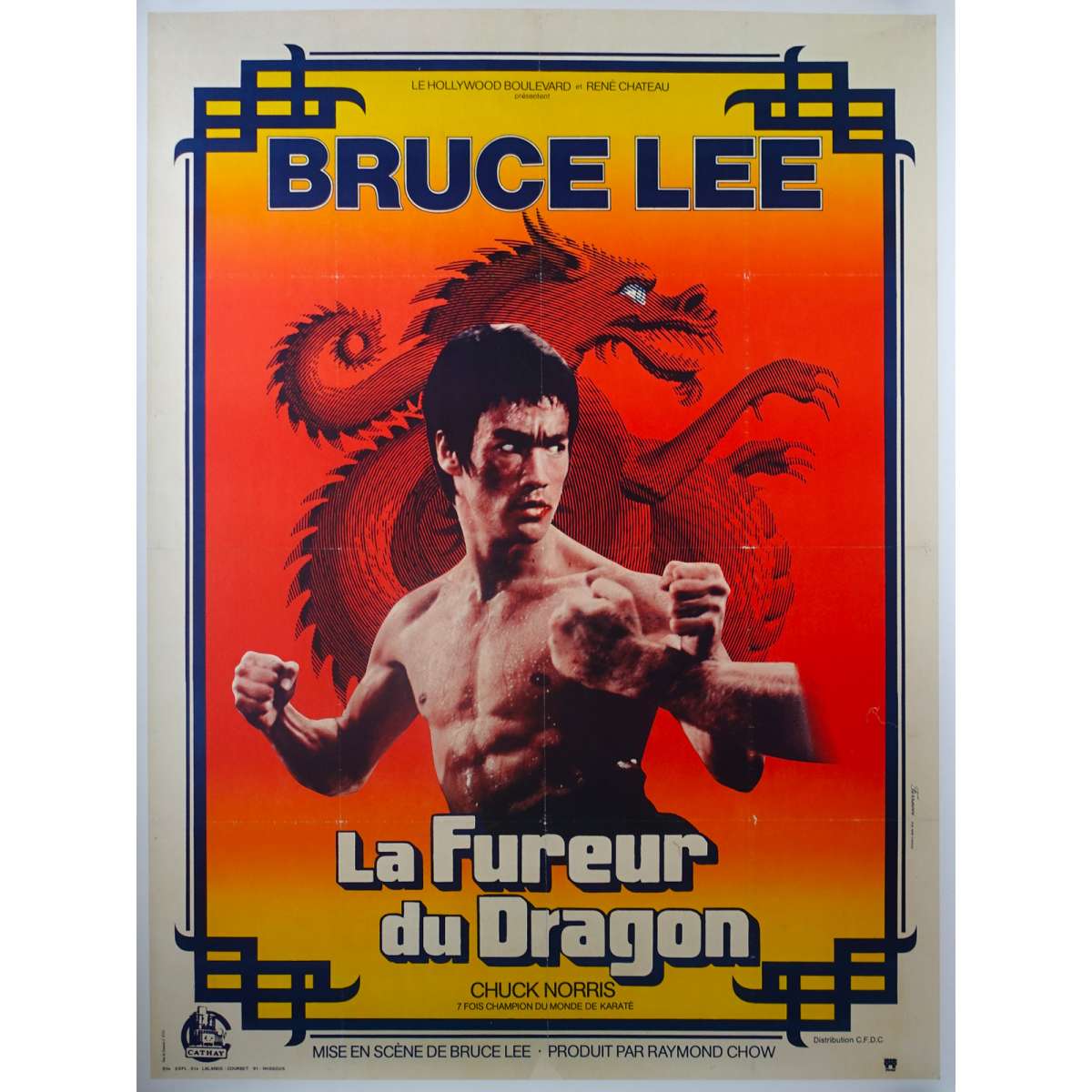 THE WAY OF THE DRAGON Linen Movie Poster 47x63 in.
