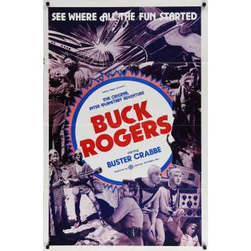 BUCK ROGERS Original Movie Poster - 27x40 in. - R1960 - Ford Beebe, Gil Gerard