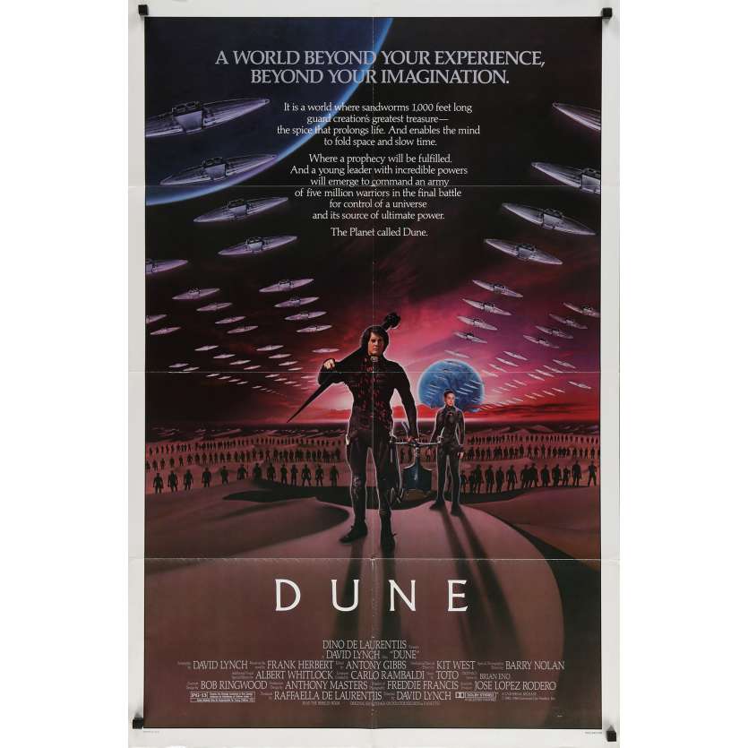 DUNE Original Movie Poster  - 27x40 in. - 1982 - David Lynch, Kyle McLachlan