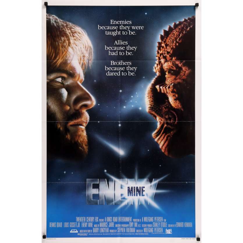 ENEMY MINE Affiche de film - 69x102 cm. - 1985 - Dennis Quaid, Wolfgang Petersen