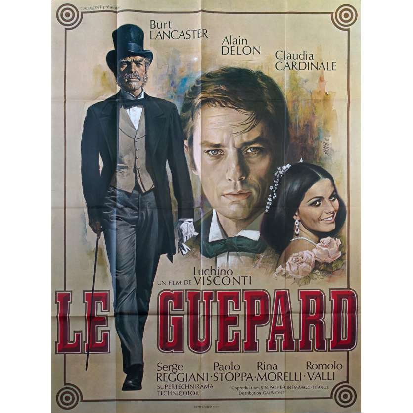 LE GUEPARD Affiche de film - 120x160 cm. - 1963 - Alain Delon, Luchino Visconti