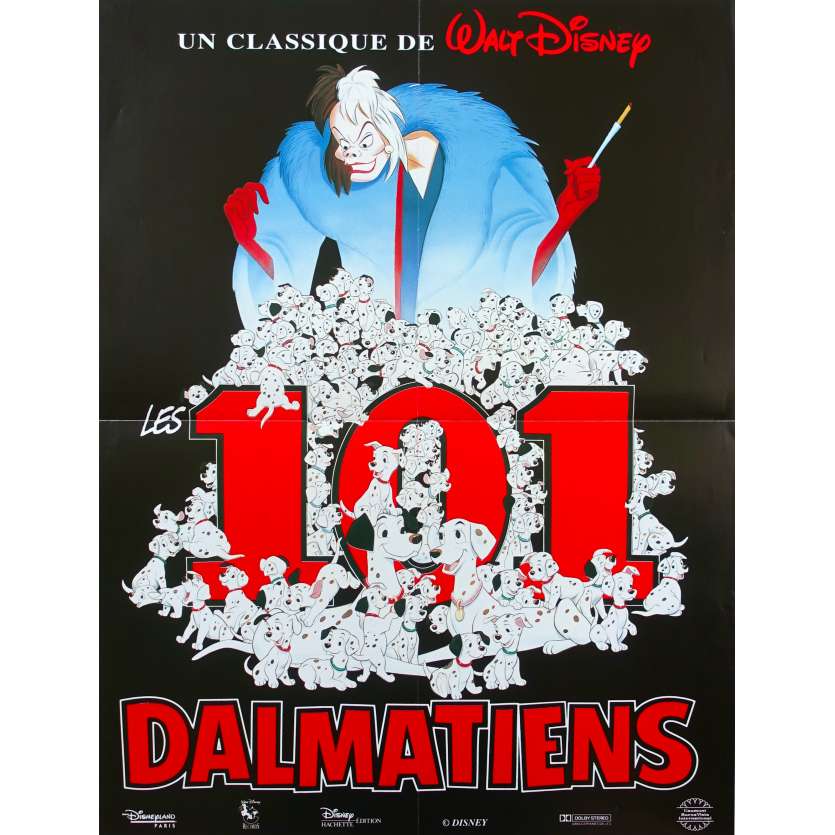 101 DALMATIANS  French Movie Poster 15x21 R80 Walt Disney Classic