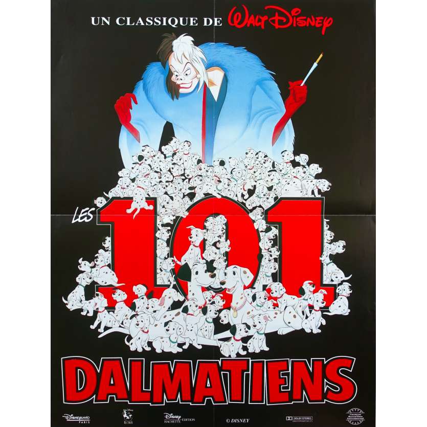 101 DALMATIANS French Movie Poster 15x21 R80 Walt Disney Classic