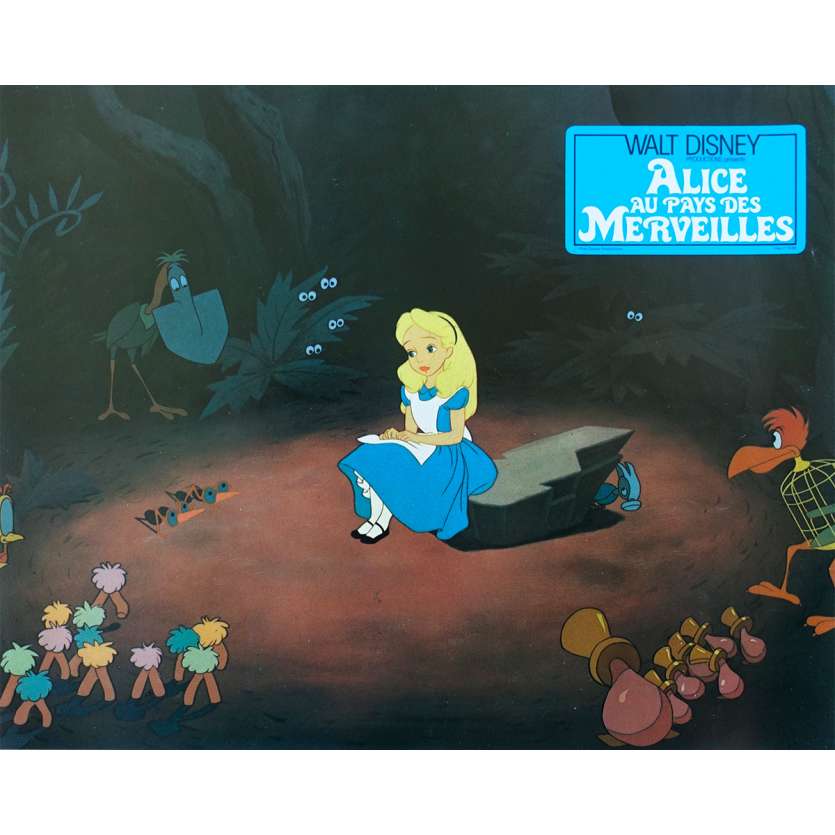 ALICE IN WONDERLAND Original Lobby Card N03 - 9x12 in. - R1970 - Walt Disney, Ed Wynn