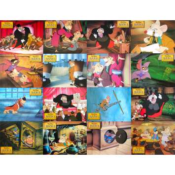 THE GREAT MOUSE DETECTIVE Original Lobby Cards x16 - 10x12 in. - 1986 - Walt Disney, Vincent Price