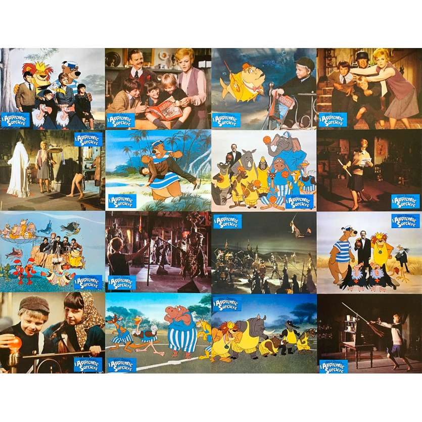 BEDKNOBS AND BROOMSTICKS Original Lobby Cards x16 - 9x12 in. - 1971 - Robert Stevenson, Angela Lansbury