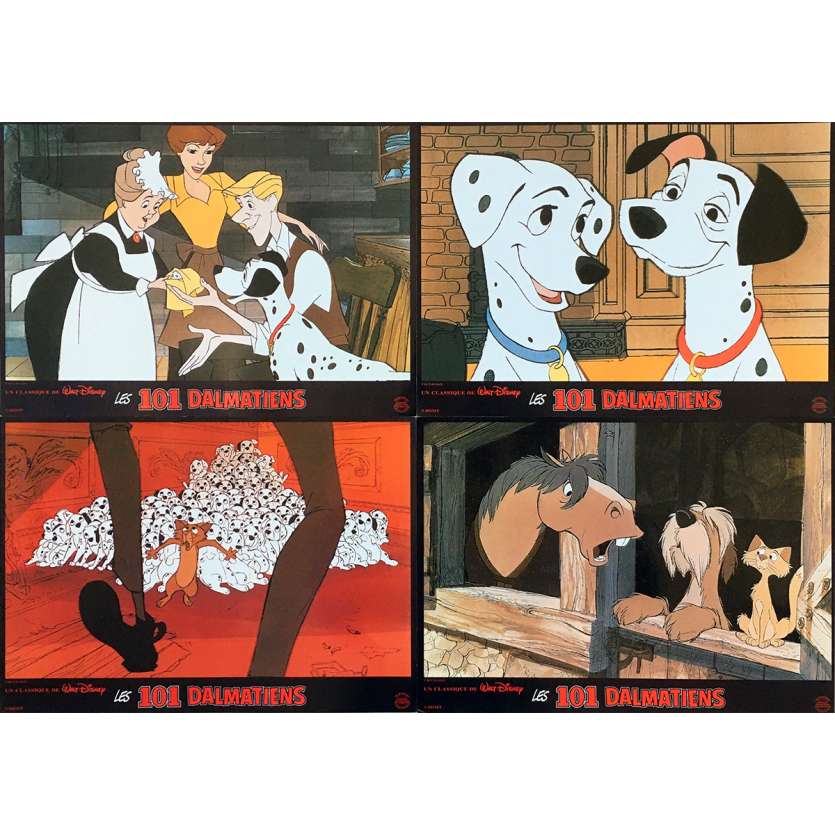 LES 101 DALMATIENS Photos de film x4 - 21x30 cm. - R1990 - Rod Taylor, Walt Disney