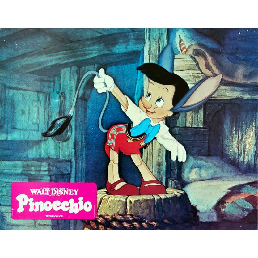 PINOCCHIO Original Lobby Card N04 - 9x12 in. - R1970 - Disney, Mel Blanc