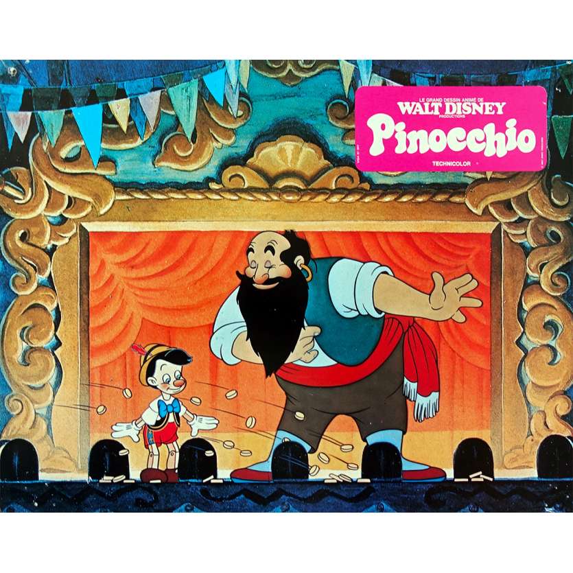 PINOCCHIO Original Lobby Card N02 - 9x12 in. - R1970 - Disney, Mel Blanc