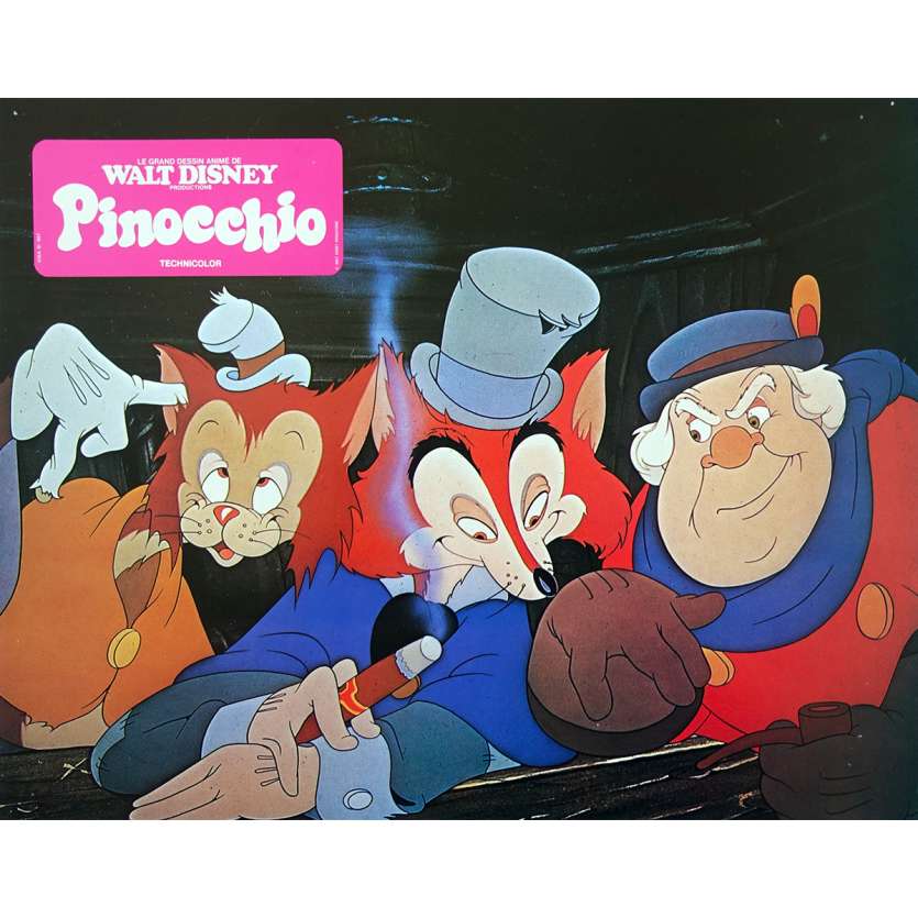 PINOCCHIO Original Lobby Card N01 - 9x12 in. - R1970 - Disney, Mel Blanc
