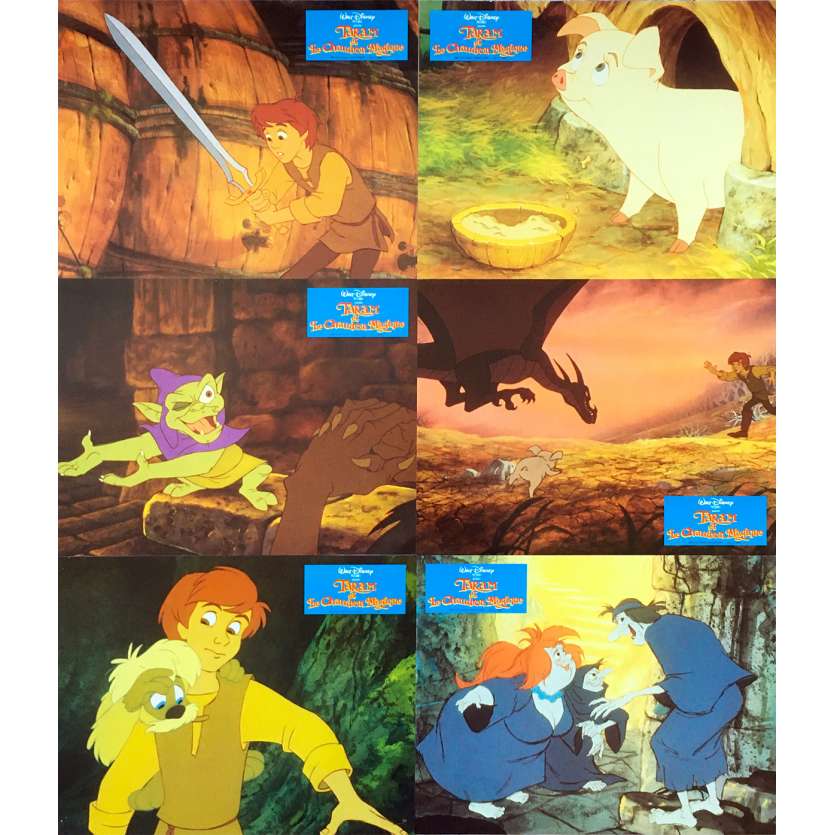 THE BLACK CAULDRON Original Lobby Cards x6 - 9x12 in. - 1985 - Walt Disney, Freddie Jones