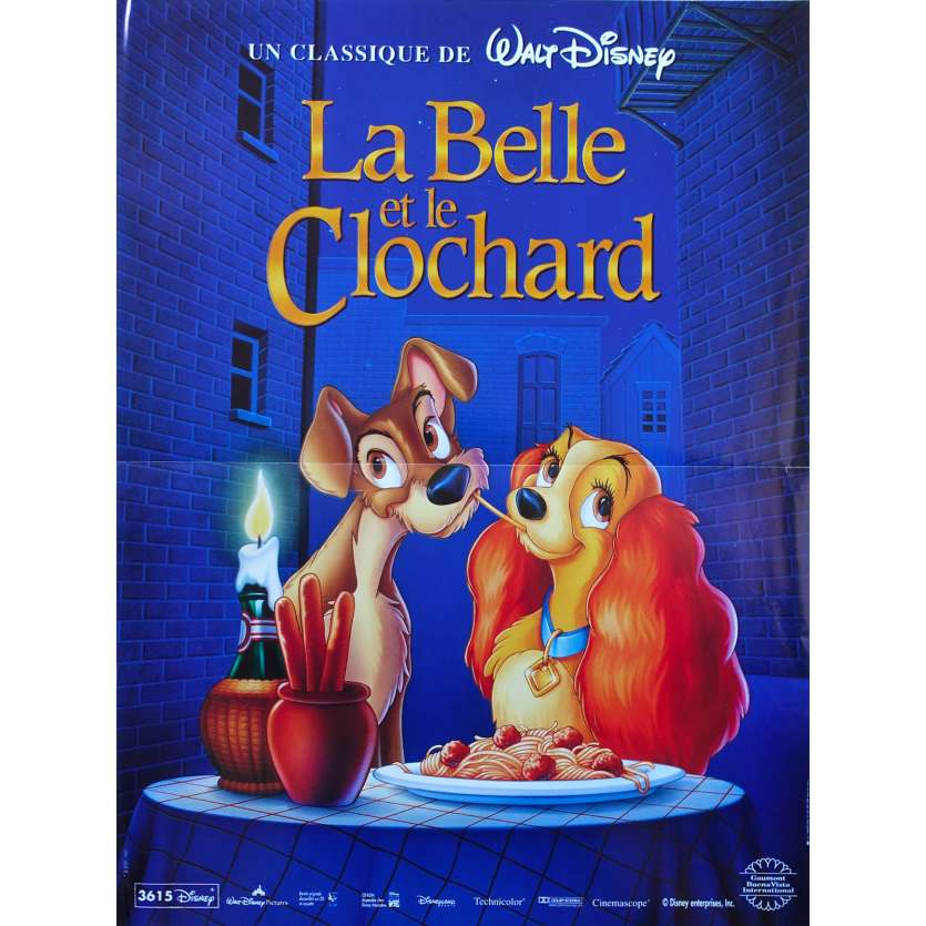 LADY AND THE TRAMP Original Movie Poster  - 15x21 in. - R1980 - Walt Disney, Peggy Lee