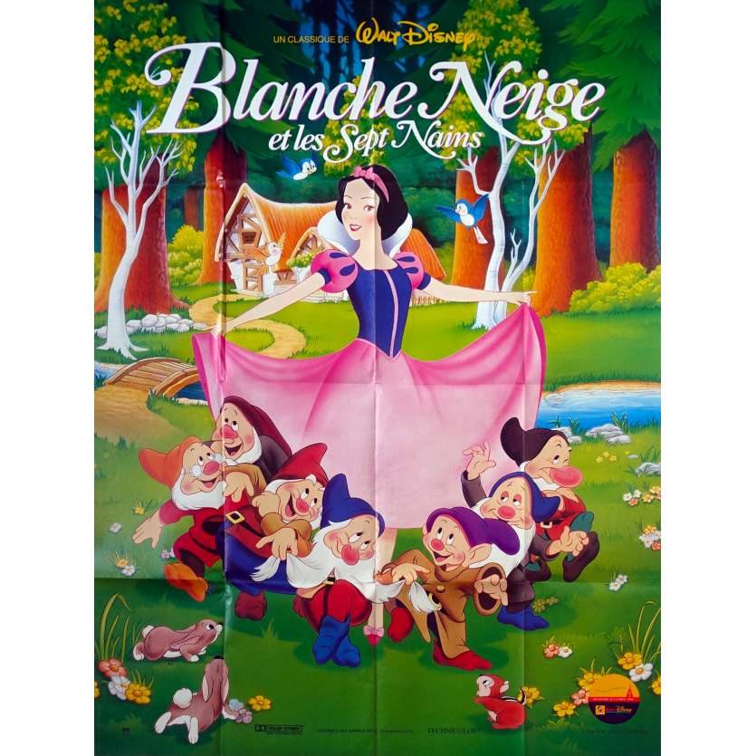 BLANCHE NEIGE ET LES 7 NAINS Affiche de film  - 120x160 cm. - R1990 - Walt Disney, Walt Disney