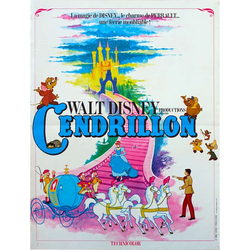 CENDRILLON Affiche de film  - 40x60 cm. - R1970 - Ilien Woods, Walt Disney