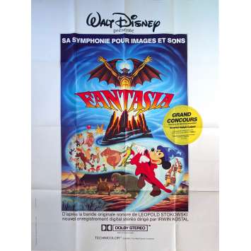 FANTASIA Original Movie Poster - 47x63 in. - R1980 - Walt Disney, Deems Taylor
