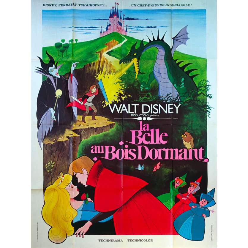 LA BELLE AU BOIS DORMANT Affiche de film  - 120x160 cm. - R1970 - Mary Costa, Walt Disney