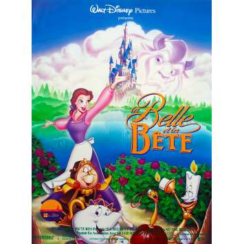 LA BELLE ET LA BETE Affiche de film - 40x60 cm. - 1991 - Jean Marais, Walt Disney