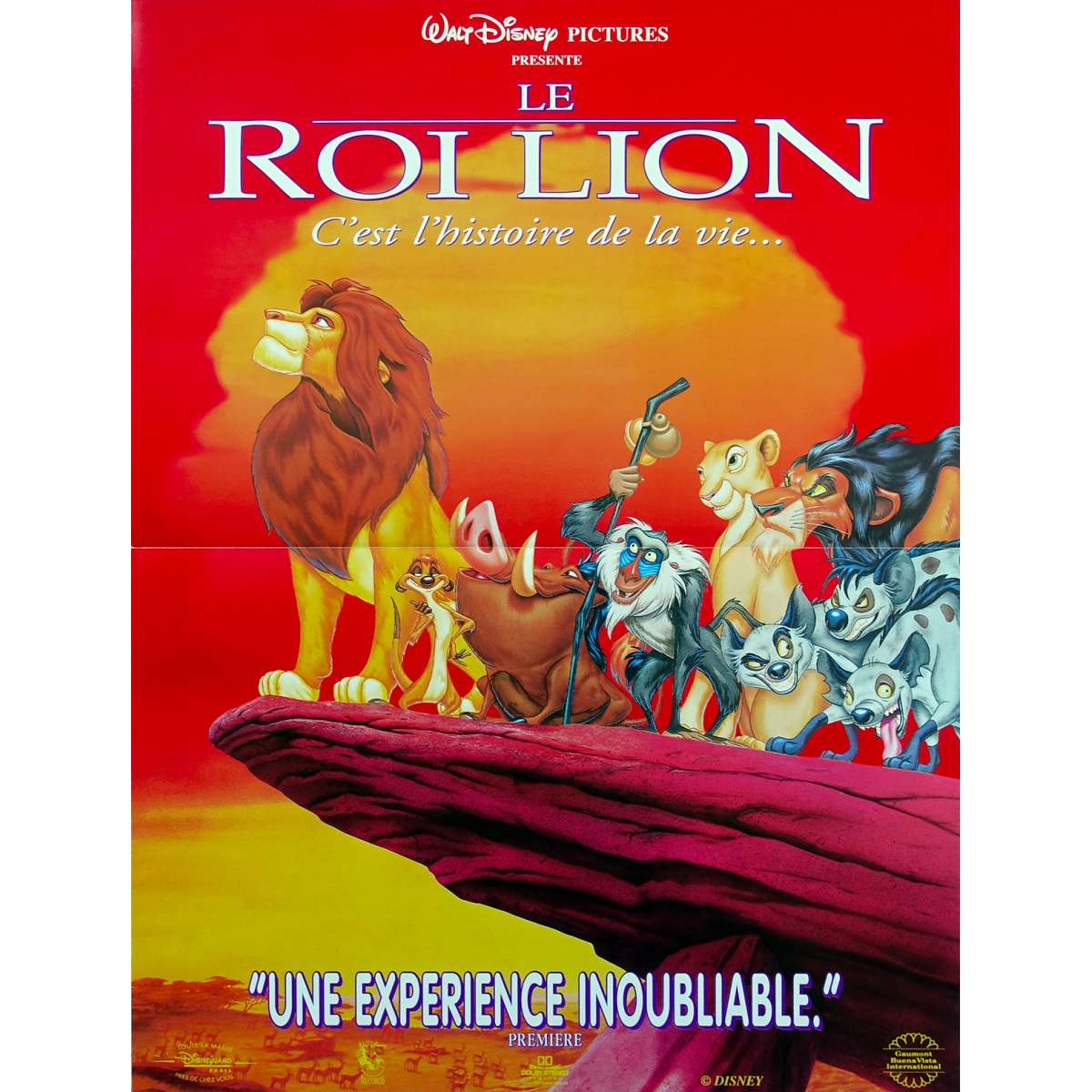 THE LION KING Movie Poster 15x21 in.