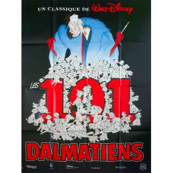 101 DALMATIANS Original Movie Poster - 47x63 in. - R1990 - Walt Disney, Rod Taylor