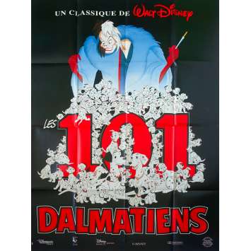 LES 101 DALMATIENS Affiche de film  - 120x160 cm. - R1990 - Rod Taylor, Walt Disney