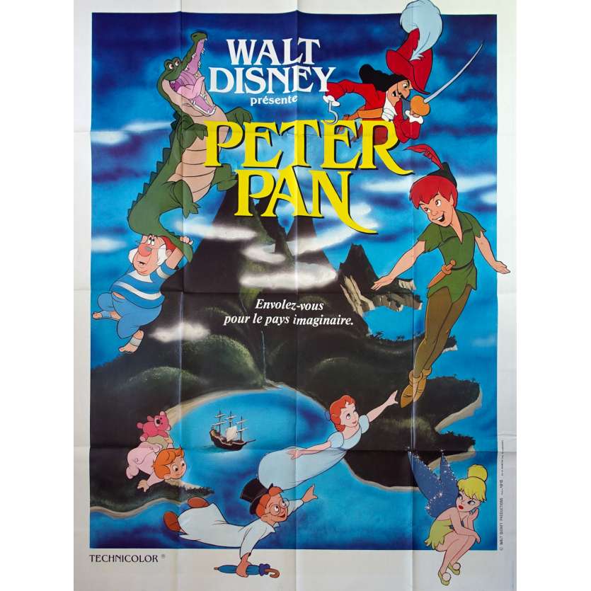 PETER PAN Original Movie Poster  - 47x63 in. - R1980 - Walt Disney, Bobby Driscoll