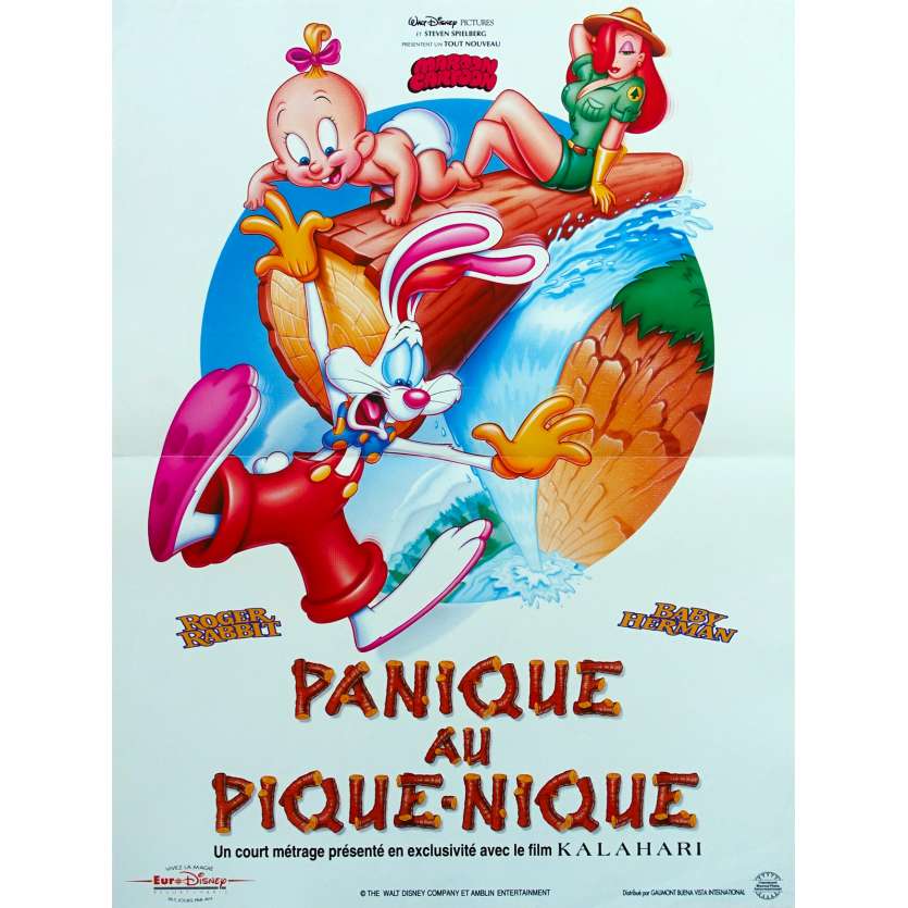 ROGER RABBIT - PANIQUE AU PIQUE-NIQUE Affiche de film  - 40x60 cm. - 1993 - Kathleen Turner, Barry Cook