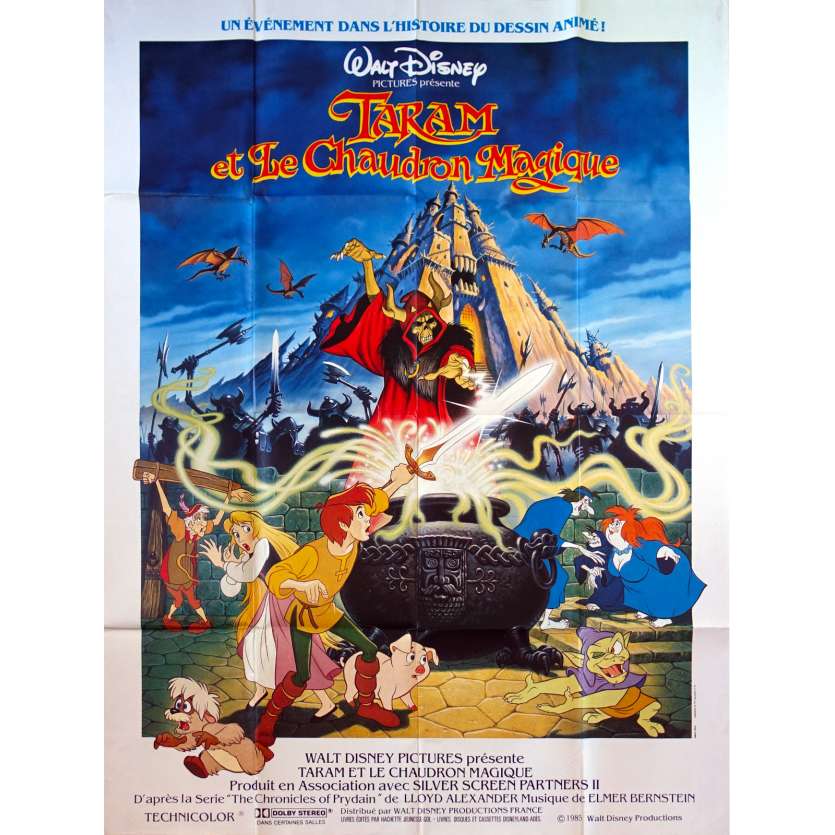 TARAM ET LE CHAUDRON MAGIQUE Affiche de film - 120x160 cm. - 1985 - Freddie Jones, Walt Disney