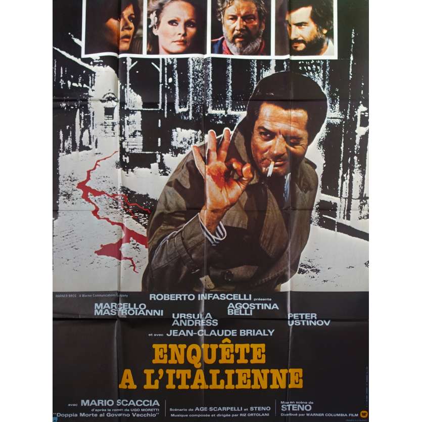 DOUBLE MURDER Original Movie Poster  - 47x63 in. - 1977 - Steno, Marcello Mastroianni