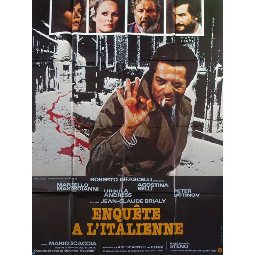 ENQUETE A L'ITALIENNE Affiche de film - 120x160 cm. - 1977 - Marcello Mastroianni, Steno