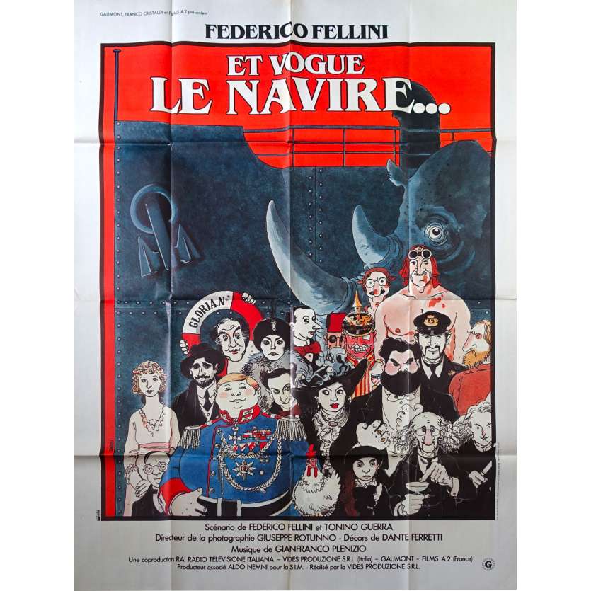 ET VOGUE LE NAVIRE Affiche de film  - 120x160 cm. - 1983 - Freddie Jones, Federico Fellini
