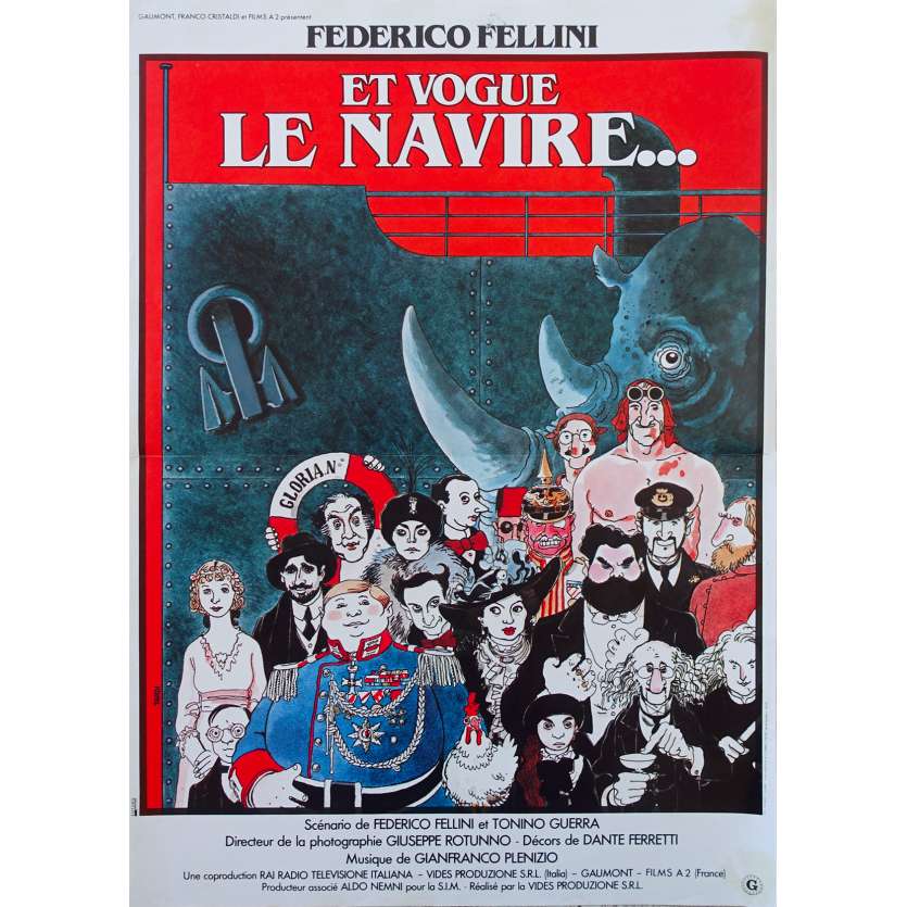 AND THE SHIP SAILS ON Original Movie Poster - 15x21 in. - 1983 - Federico Fellini, Freddie Jones