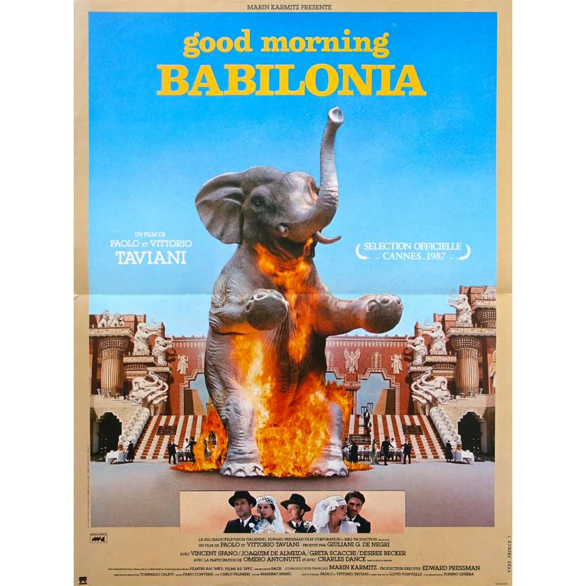 GOOD MORNING BABYLONIA Affiche de film - 40x60 cm. - 1987 - Vincent Spano, Paolo Taviani