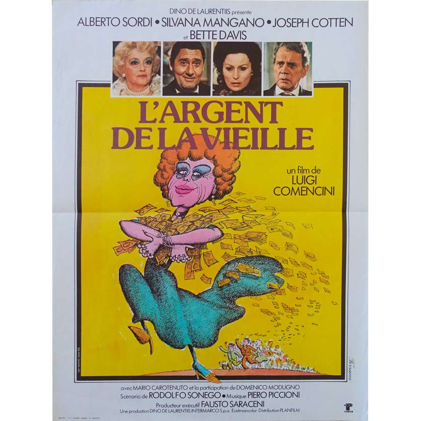 L'ARGENT DE LA VIEILLE Affiche de film  - 40x60 cm. - 1972 - Alberto Sordi, Luigi Comencini