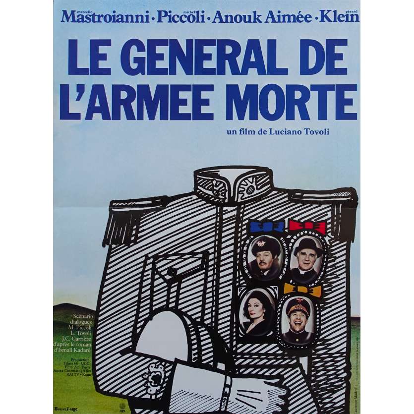LE GENERAL DE L'ARMEE MORTE Affiche de film - 40x60 cm. - 1983 - Marcello Mastroianni, Luciano Tovoli