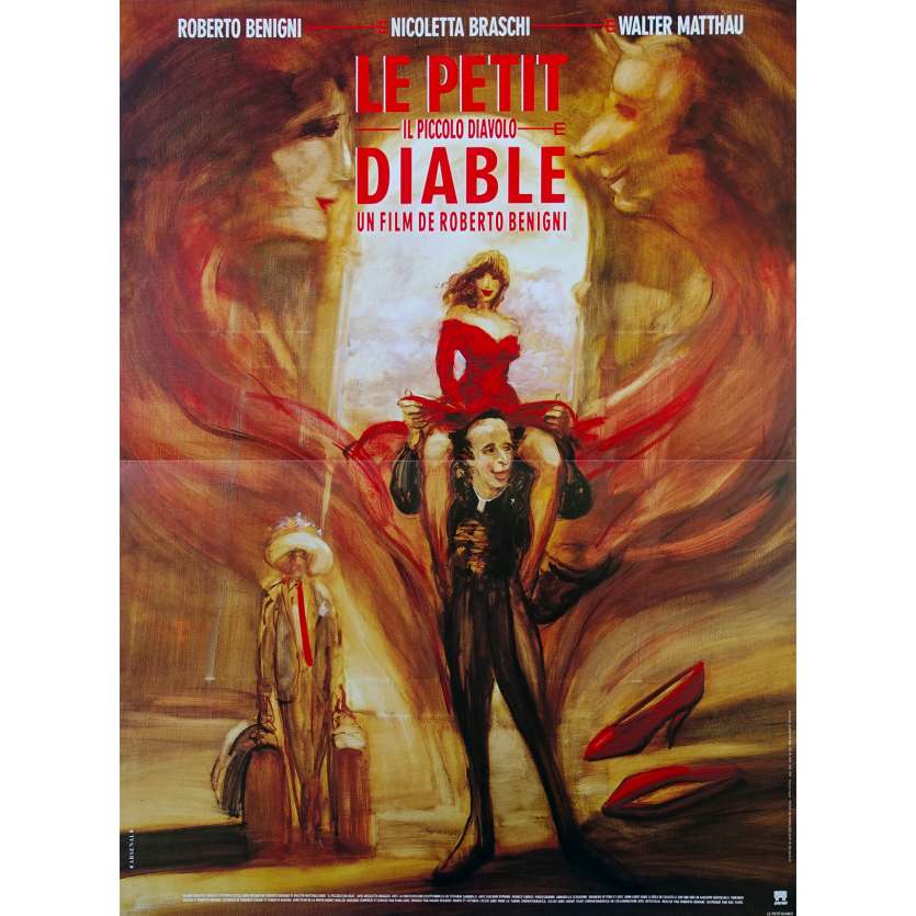 THE LITTLE DEVIL Original Movie Poster - 15x21 in. - 1988 - Roberto Benigni, Stefania Sandrelli