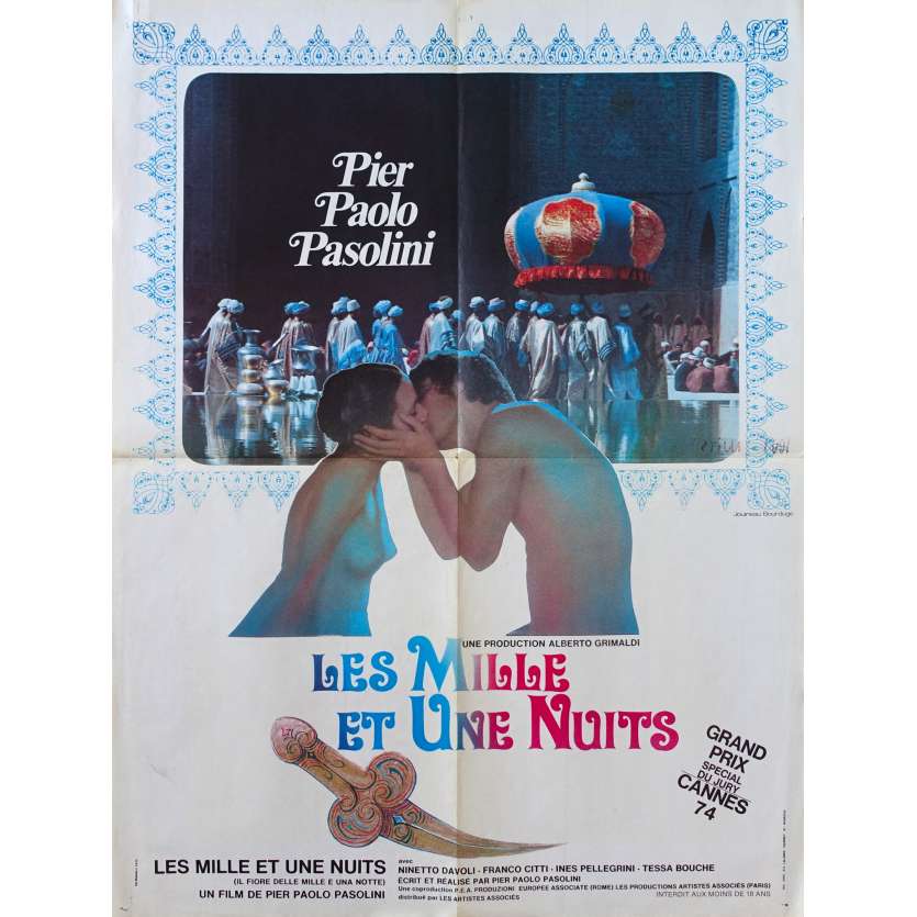 LES MILLE ET UNE NUITS Affiche de film  - 60x80 cm. - 1974 - Ninetto Davoli, Pier Paolo Pasolini