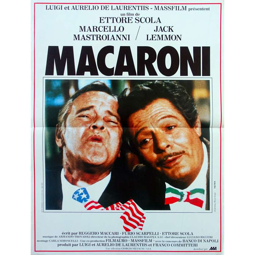 MACARONI Original Movie Poster - 15x21 in. - 1985 - Ettore Scola, Marcello Mastroianni, Jack Lemmon
