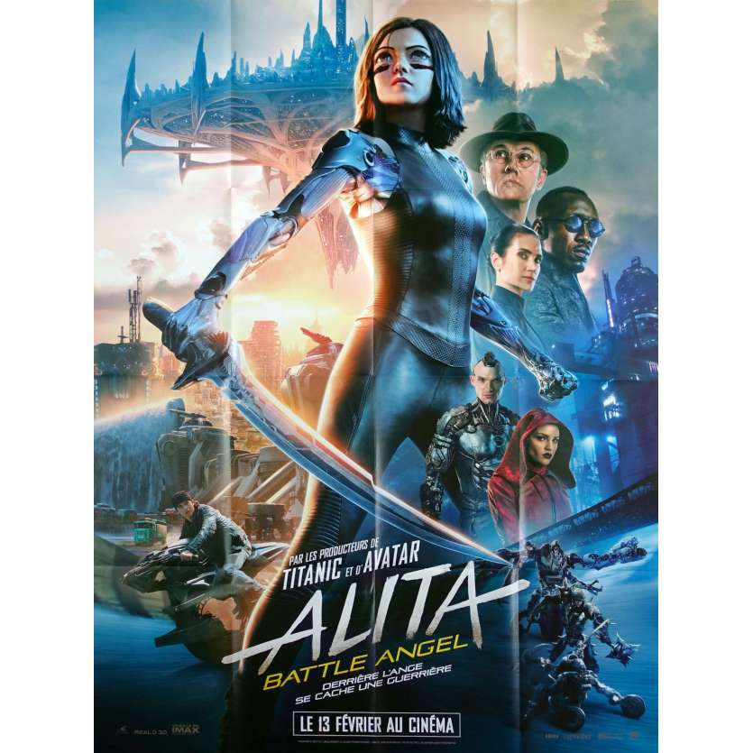 ALITA BATTLE ANGEL Original Movie Poster - 47x63 in. - 2019 - Robert Rodriguez, Christoph Waltz