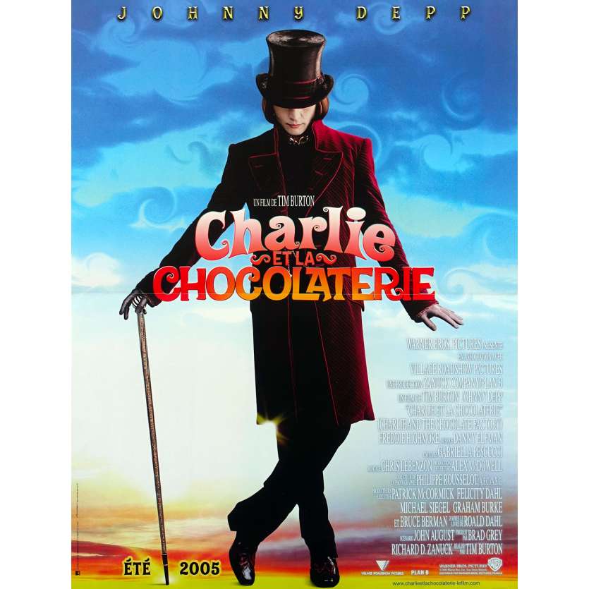 CHARLIE AND THE CHOCOLATE FACTORY Original Movie Poster  - 15x21 in. - 2005 - Tim Burton, Johnny Depp
