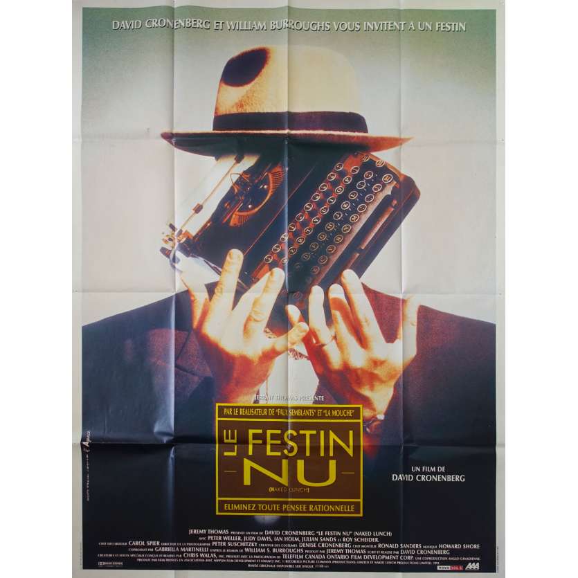 LE FESTIN NU Affiche de film  - 120x160 cm. - 1991 - Peter Weller, david Cronenberg