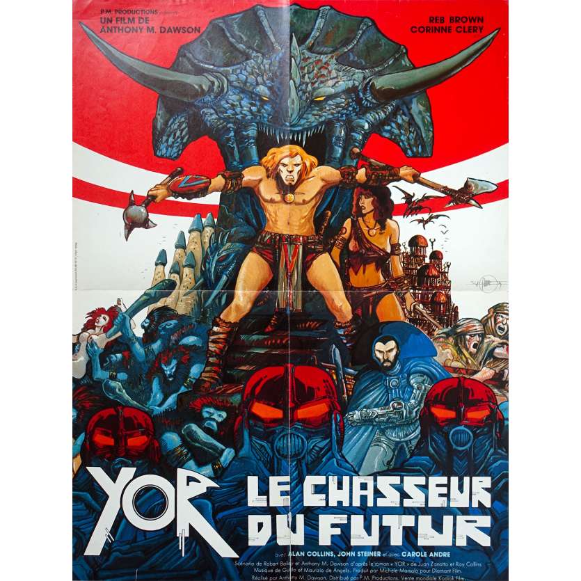 YOR THE HUNTER FROM THE FUTURE Original Movie Poster - 23x32 in. - 1983 - Antonio Margheriti, Reb Brown