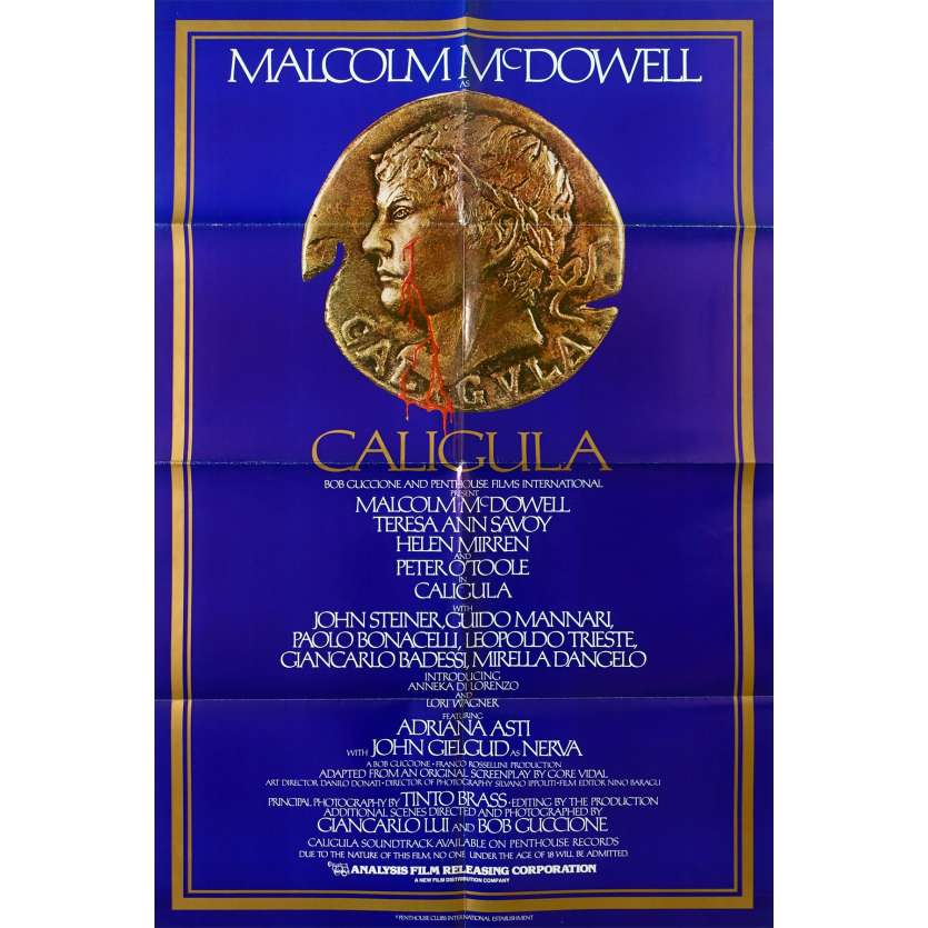 CALIGULA Affiche de film - 69x102 cm. - 1979 - Malcom McDowell, Tinto Brass