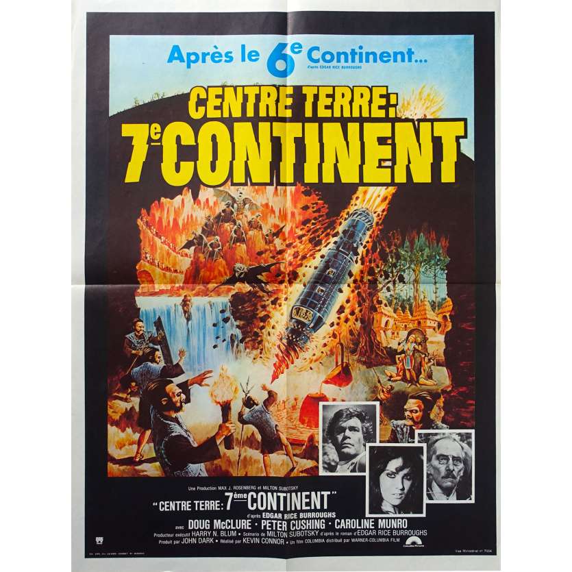 CENTRE TERRE SEPTIEME CONTINENT Affiche de film - 60x80 cm. - 1976 - Peter Cushing, Caroline Munro, Kevin Connor