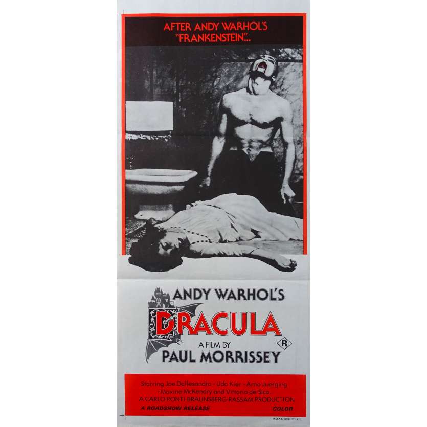 DU SANG POUR DRACULA Affiche de film - 33x78 cm. - 1974 - Andy Warhol, Paul Morrissey