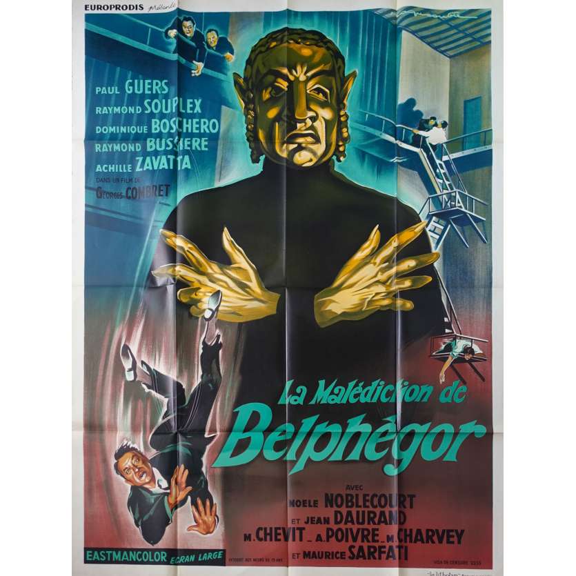 THE CURSE OF BELPHEGOR Original Movie Poster - 47x63 in. - 1967 - Georges Combret, Paul Guers