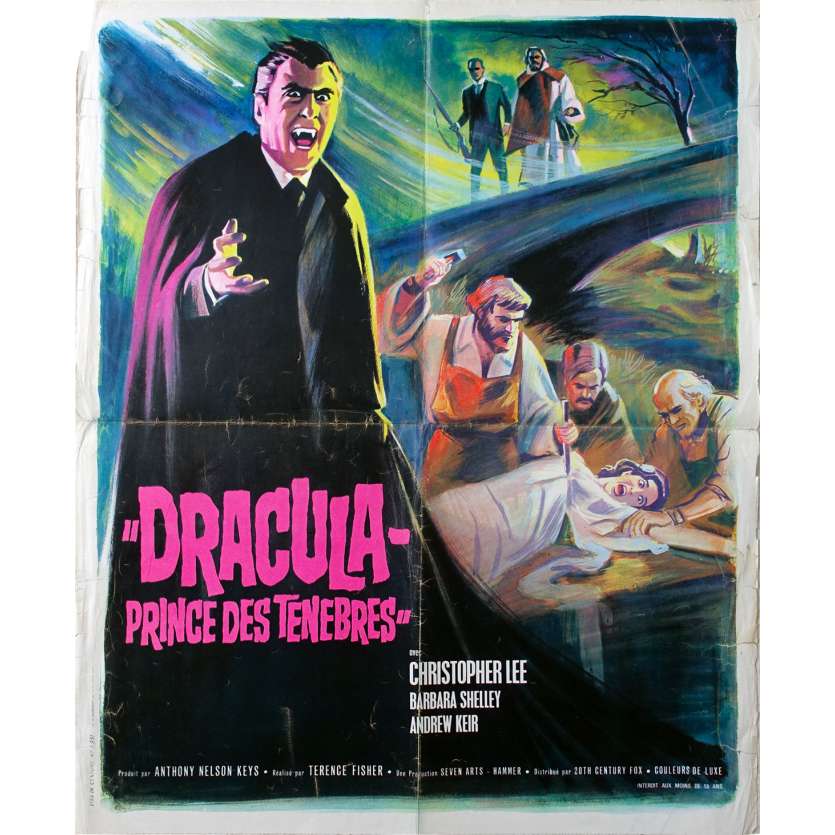 DRACULA PRINCE DES TENEBRES Affiche de film  - 40x60 cm. - 1966 - Christopher Lee, Terence Fisher