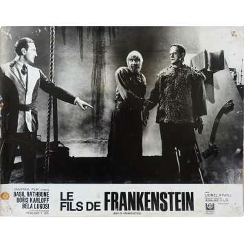 SON OF FRANKENSTEIN Original Lobby Card N03 - 10x12 in. - R1960 - Rowland V. Lee, Boris Karloff, Bela Lugosi