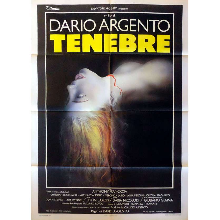 TENEBRES Affiche de film  100x140 - 1982, Dario Argento
